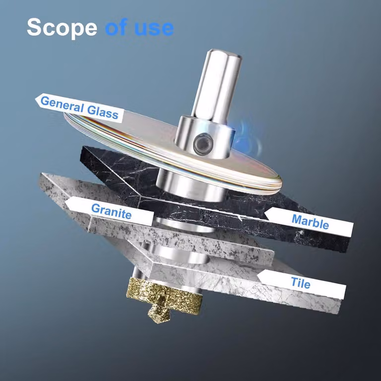 Trapano per vetro - Foratura precisa - Elevata resistenza all'usura - 25 mm - Argento
