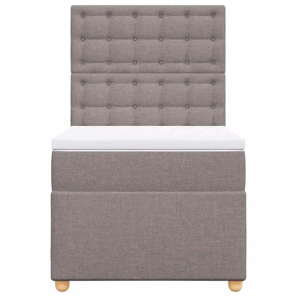 Letto con Giroletto a Molle e Materasso vidaXL, Colore Grigio e Beige, L 80 x P 200 cm – 2