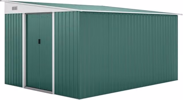 Casetta da Giardino con Porta Scorrevole ¨C Xylo ¨C Acciaio Verde 345x280x169cm