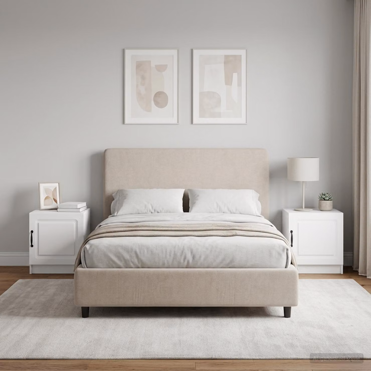 Set di 2 Armadi da Notte Moderni vidaXL in MDF Bianco L: 43 cm, P: 34,5 cm, H: 47 cm