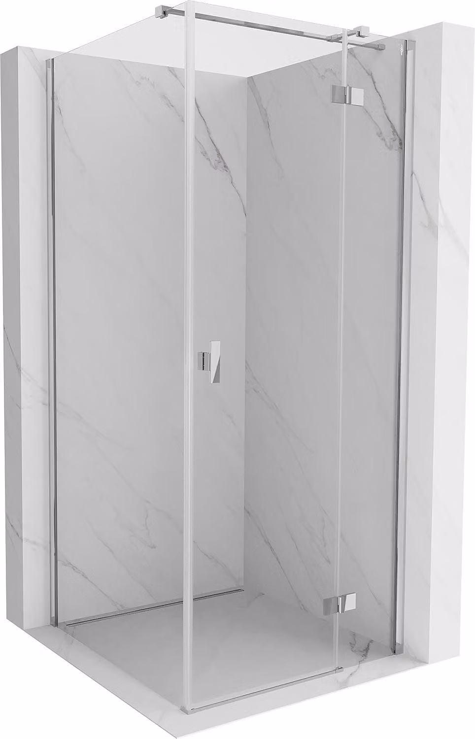 Mexen Mist-H T cabina doccia a battente destra 90 x 90 cm, trasparente, cromo - 8A5T-090-090-01-00-P