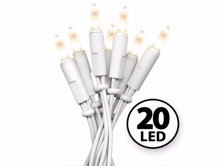 Catena luminosa LED mini bianco caldo per interni 20 pezzi