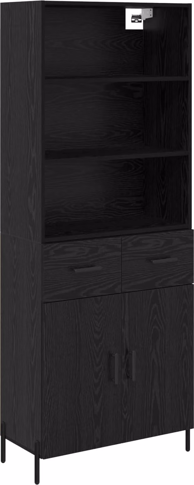 Credenza Rovere nero 69,5 x 34 x 180 cm Legno multistrato