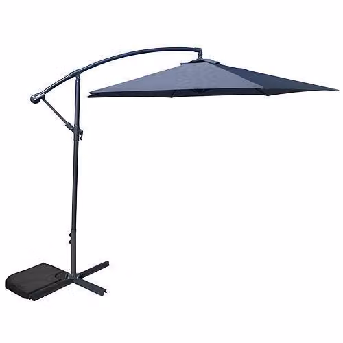 Ombrellone DEMI, 300 cm, 42 mm, grigio, PE 180 g, da giardino