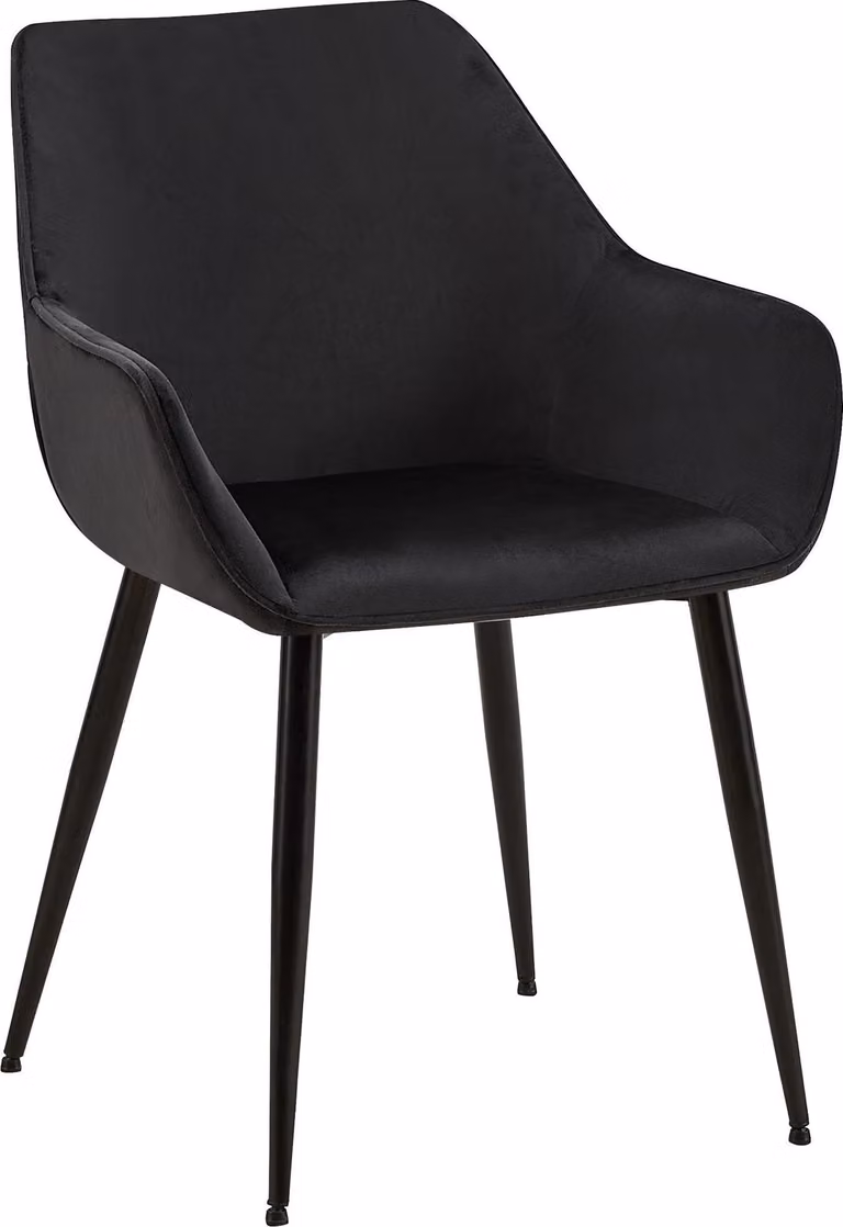 Sedia da pranzo CLP Vessa imbottita e con schienale, portata massima 150 kg, velluto nero