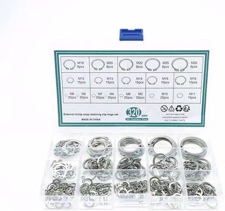 INF 320 Pezzi Anelli Elastici Esterni ad Alta Durezza, 3-26mm Acciaio Inox
