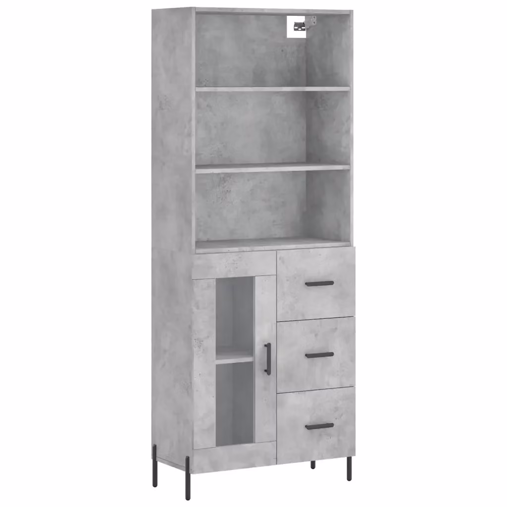 Credenza Buffet Armadio da Cucina e Soggiorno Design Mania Grigio, L/P/H: 69,5 x 34 x 180 cm – 2