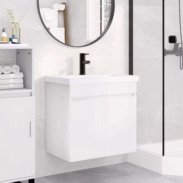 Mobile bagno moderno vidaXL bianco con ante a battente L/P/H: 61 x 40 x 74,5 cm
