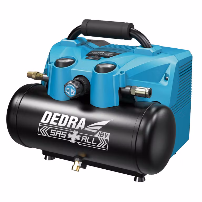 Compressore A Batteria, Compressore D'aria A Batteria 2X18V Dedra Sas+All Ded7077V Serbatoio 6L