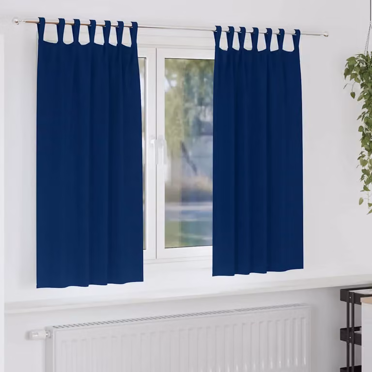 Set di 2 tende blackout vidaXL con anelli in poliestere, colore blu, L: 175 cm x H: 140 cm