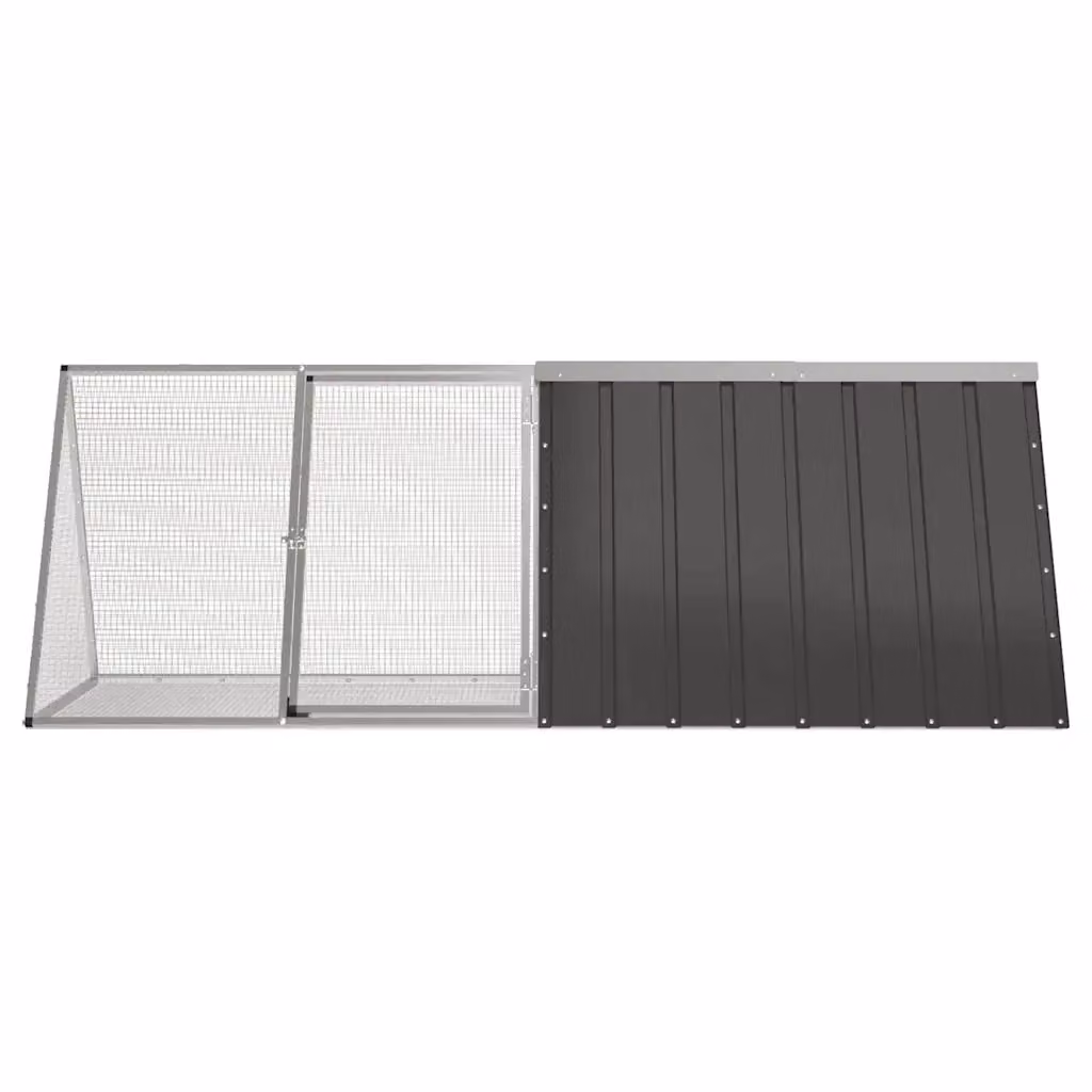 Gabbia per conigli vidaXL in acciaio zincato colore antracite L: 201,5 cm, P: 80,5 cm, H: 71 cm – 2