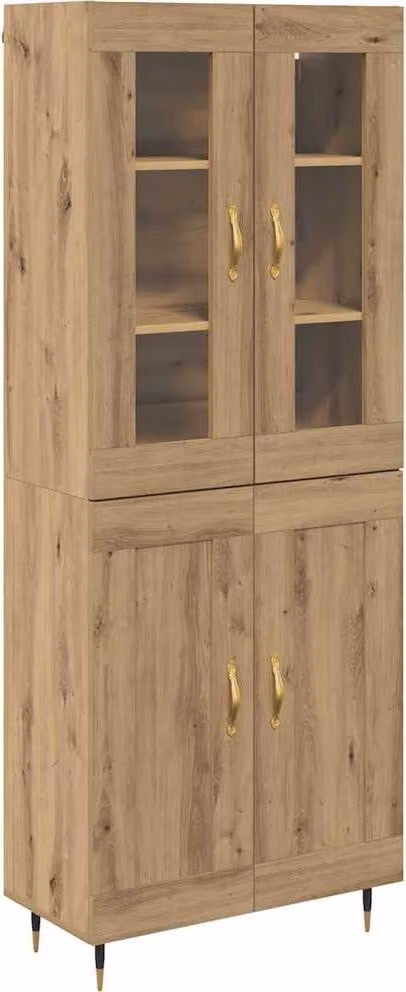 Credenza 2 pcs Rovere artigianale Legno multistrato