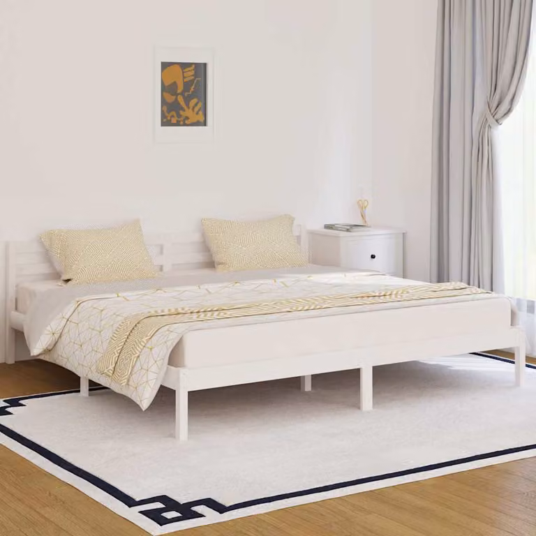 Giroletto vidaXL in legno massello di pino bianco, L/P: 200 x 200 cm