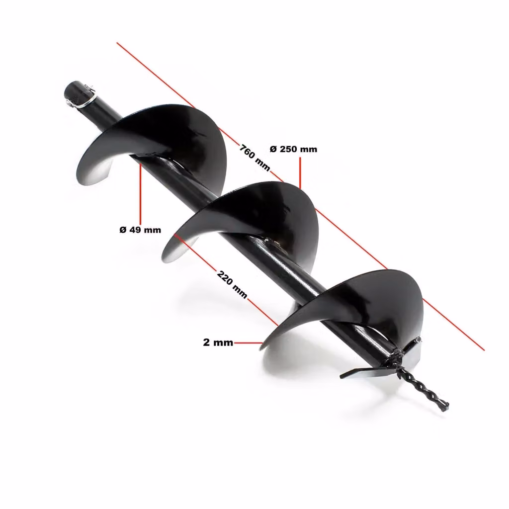 Ricambio per coclea da 250 mm in ghisa nera per trapano da giardinaggio professionale – 2