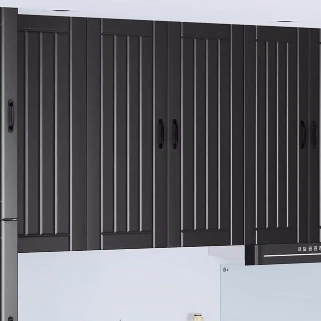 Armadietto a muro moderno vidaXL nero con ante a battente e ripiani interni L: 80 cm, P: 31 cm, H: 100 cm