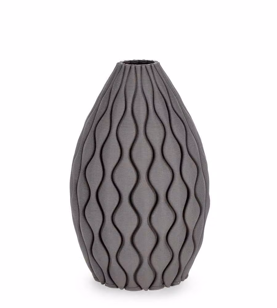 Vaso Kylo ceramica grigio H 24 cm - design moderno per fiori freschi