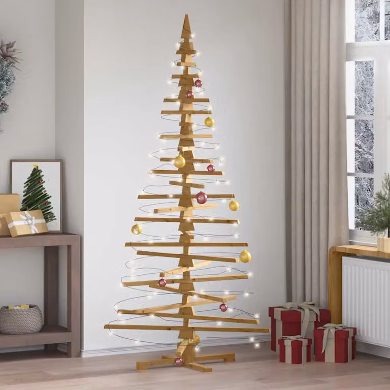 vidaXL Albero di Natale in legno KOTKA Legno Massello di Pino