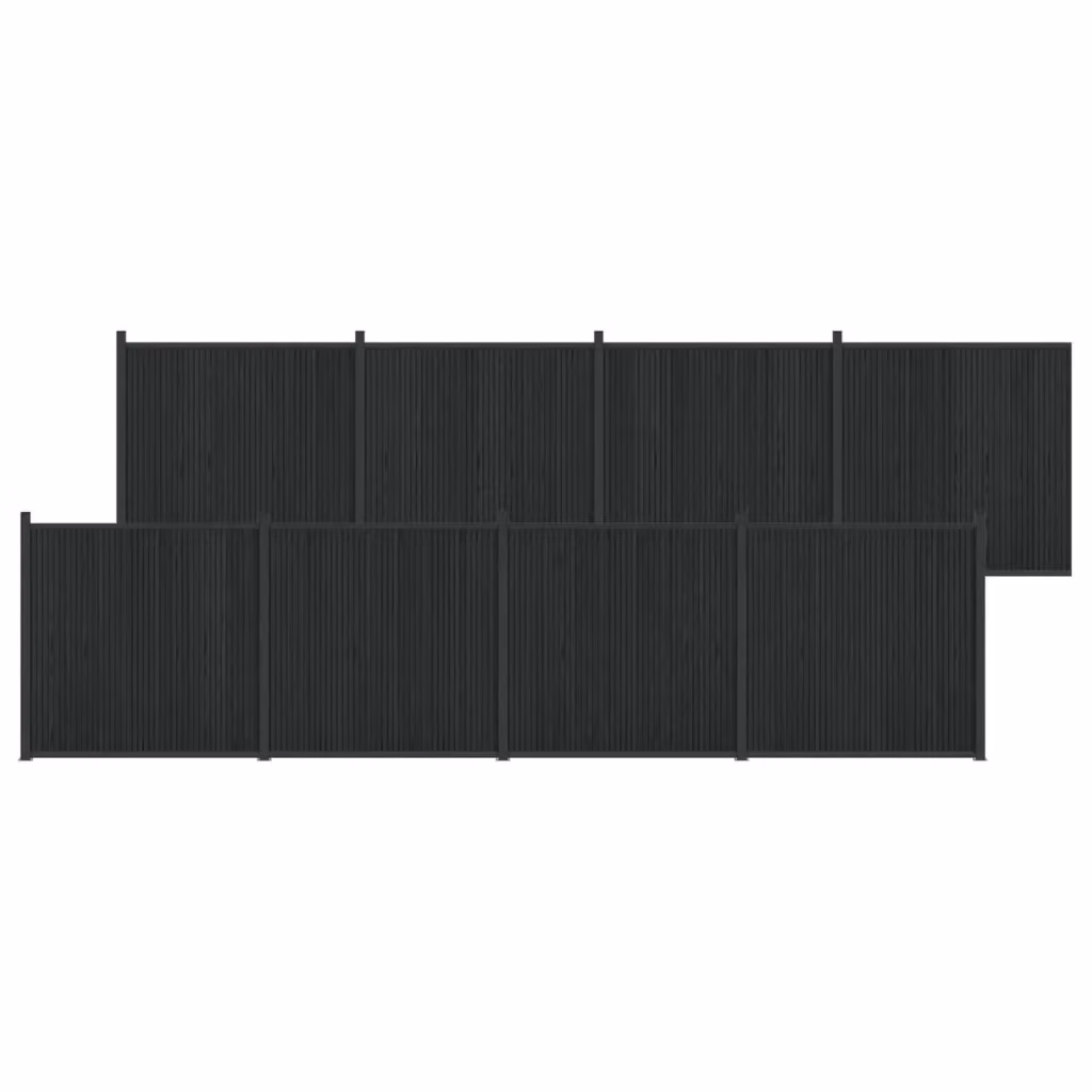 Set di 8 pannelli per recinzione vidaXL in WPC e alluminio nero, L: 1405 cm, H: 186,5 cm – 2