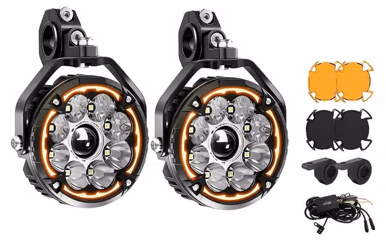 Luce da lavoro, 6000 K, elevata luminosità, alta visibilità, 2 luci stroboscopiche da 6 pollici