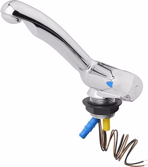 Rubinetto per acqua fredda, stile Vetroceramica, 12 V, 33 mm, cromato