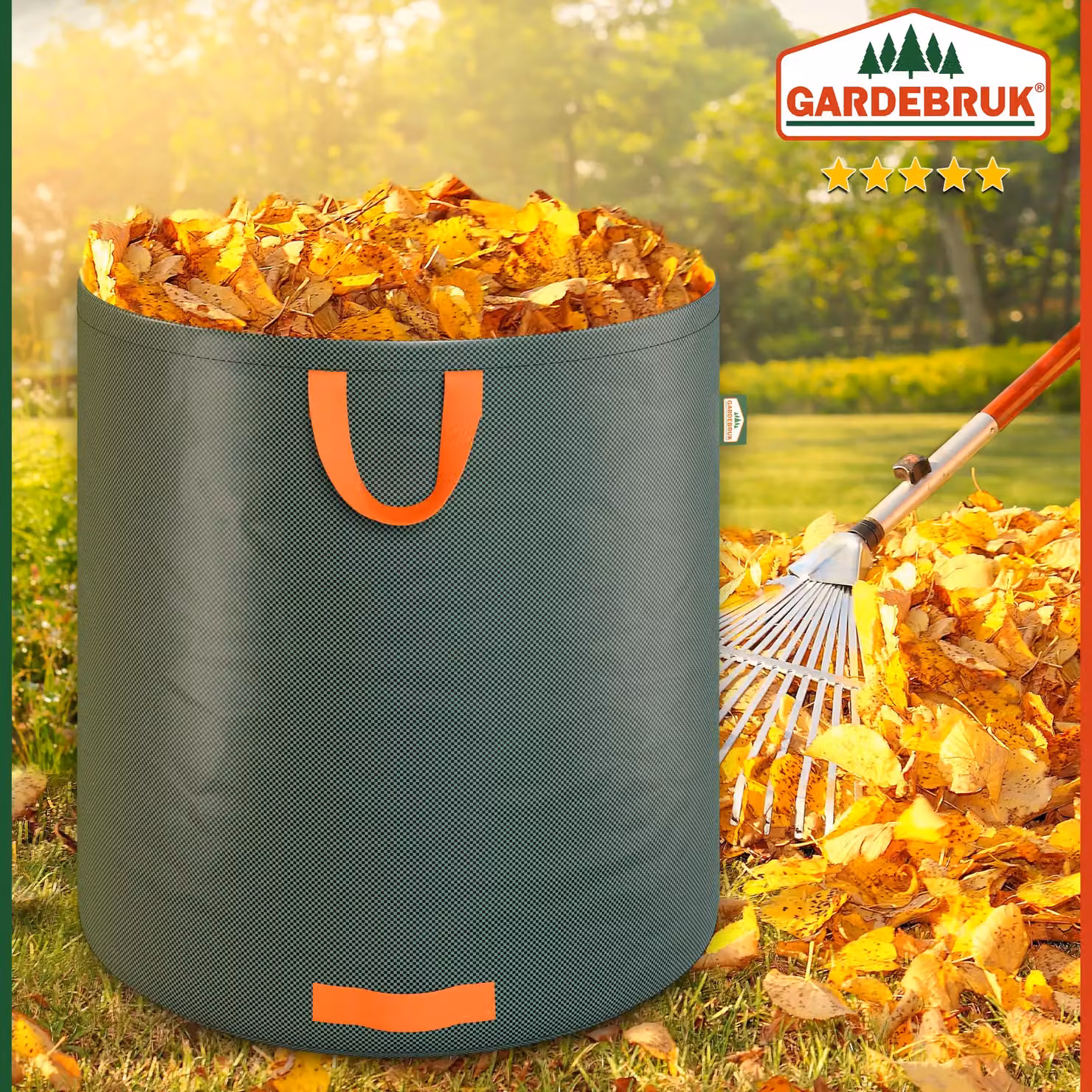 Set di 4 sacchi da giardino Gardebruk in plastica da 500L, verde e arancione – 2
