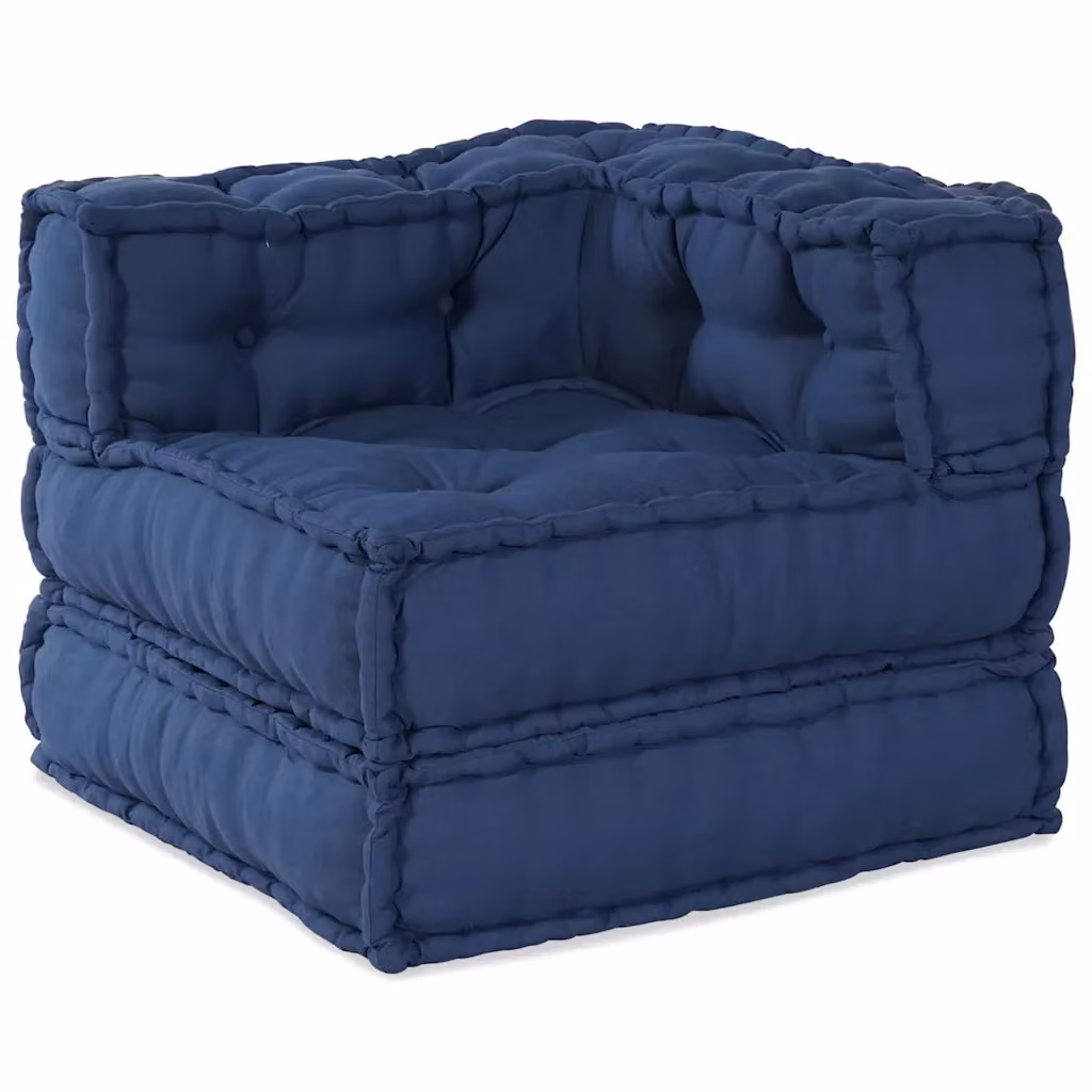 Unità di divano modulare soft body vidaXL in tessuto blu, L 70 cm x P 70 cm x H 56 cm – 2