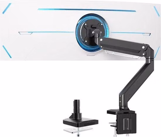 Sostegno per Doppio Monitor - Braccio per Monitor Regolabile per Doppie Schermate - Stand per Monitor Ergonomico - Sostegno per Doppio Monitor Spaziale - 17"-49 pollici