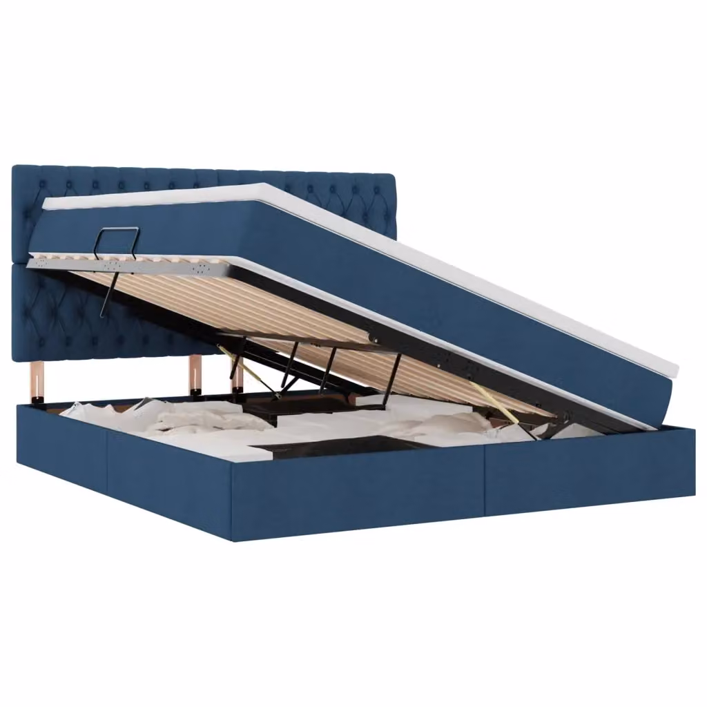 Letto con contenitore e illuminazione LED vidaXL, Blu, L/P/H: 180 x 200 x 128 cm – 2