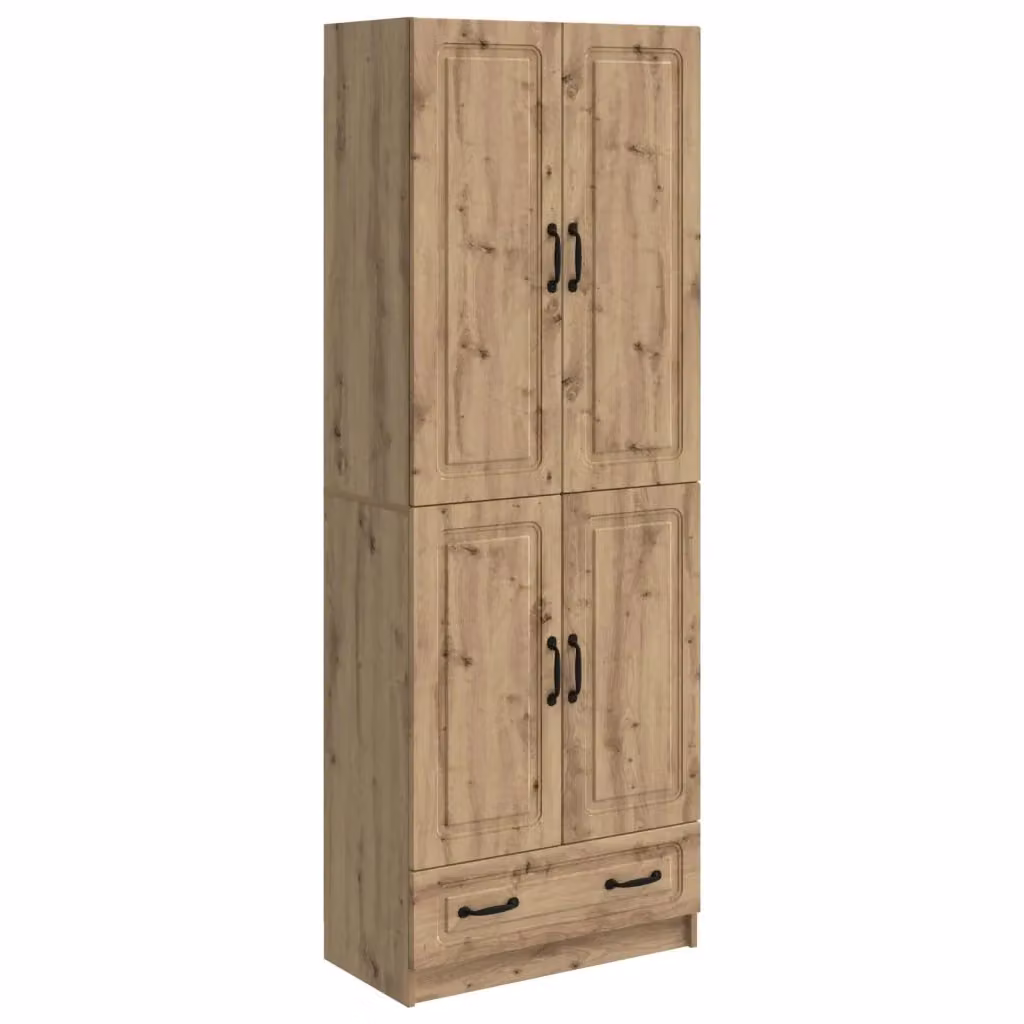 Set di 2 armadi moderni vidaXL in legno ingegnerizzato color rovere marrone con ante a battente e cassetti – 2