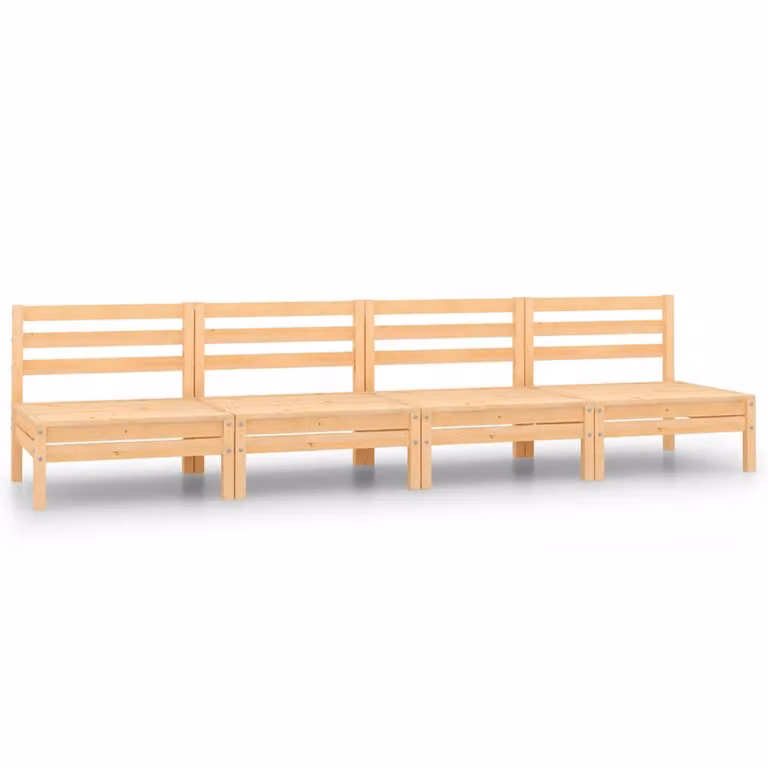 Set Divani da Giardino 4 pz in Legno Massello di Pino