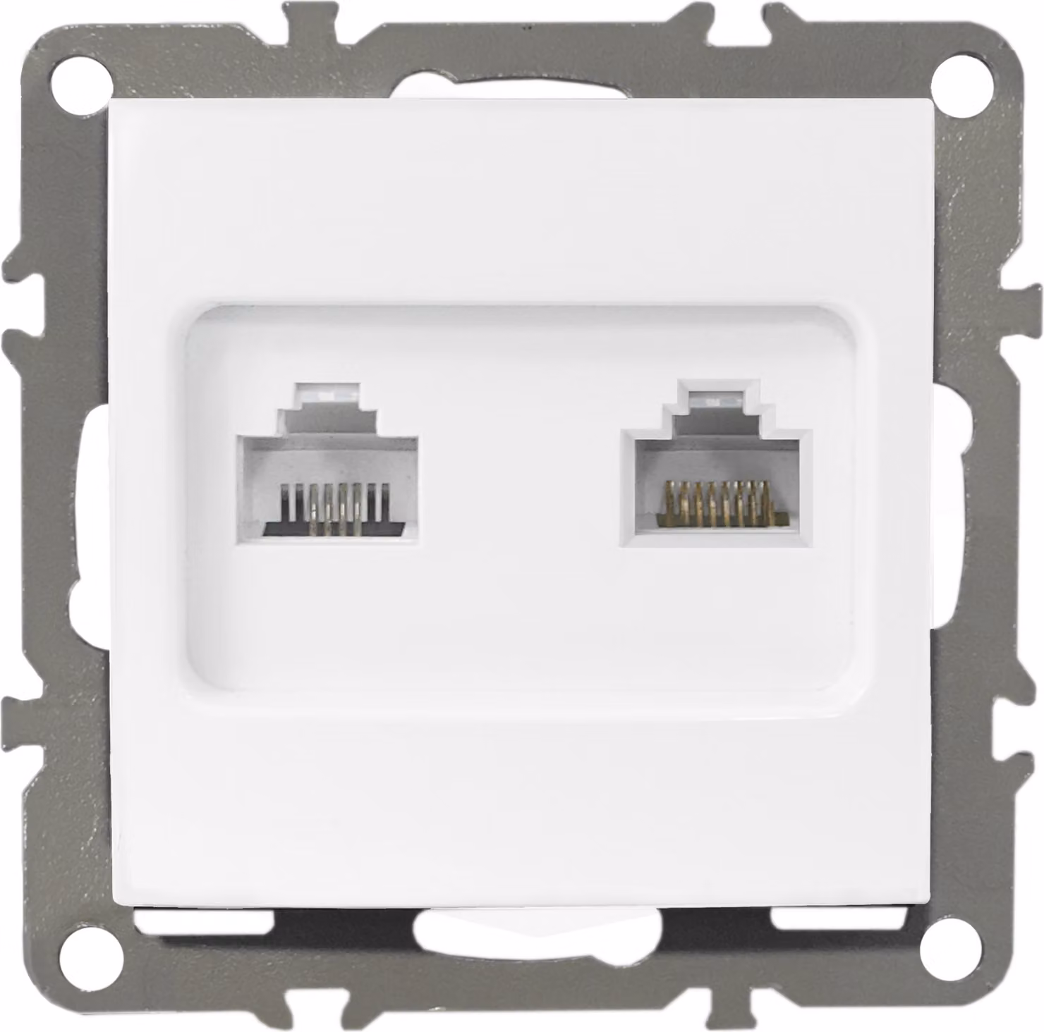 Prese telefoniche e per computer RJ4511, serie QUADRA, colore bianco