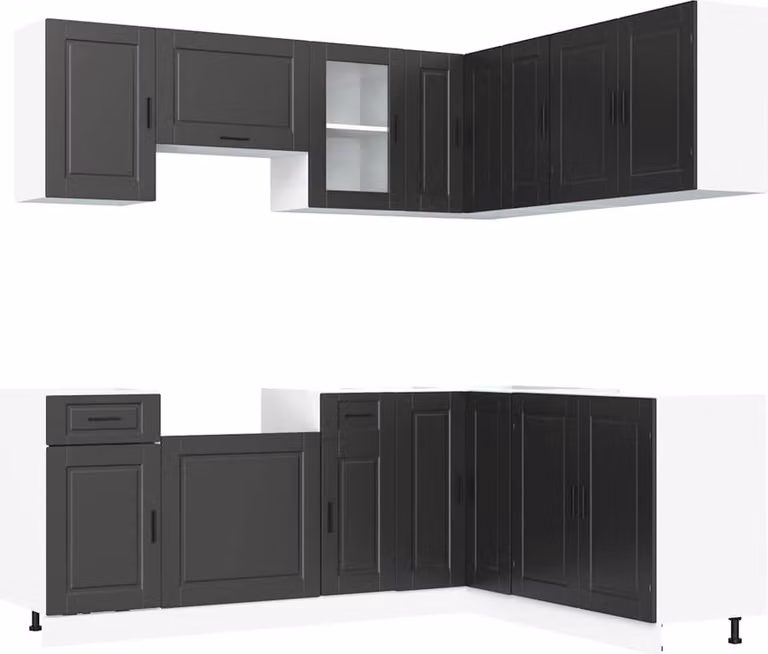 Set Mobili da Cucina 11 pz Porto Neri Legno Multistrato