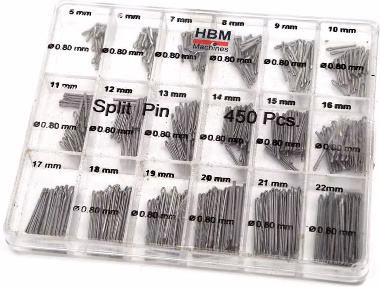 Set-kit coppiglie spaccate, 450 pezzi