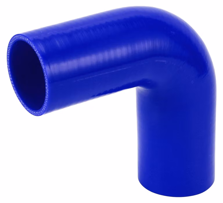 Tubo in silicone a 90° - Tubo flessibile - Diametro interno 57-63 mm - Lunghezza 150 mm - Blu - Resistente alle alte temperature - Tubo per il raffreddamento