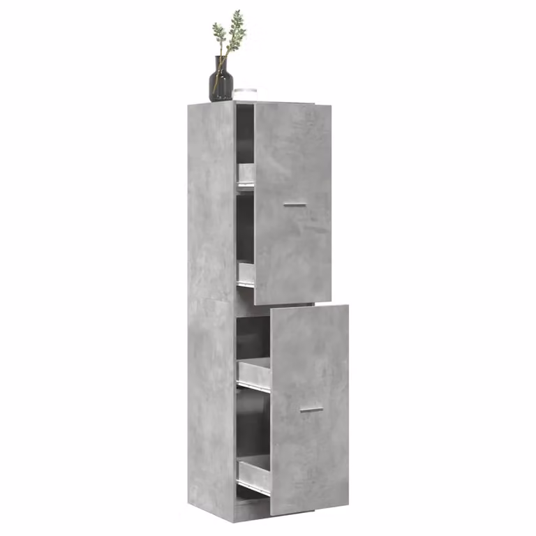 Armadietto da Farmacia a Parete vidaXL Grigio Opaco in Legno e MDF L: 40,0 cm, P: 40,5 cm, H: 174,5 cm