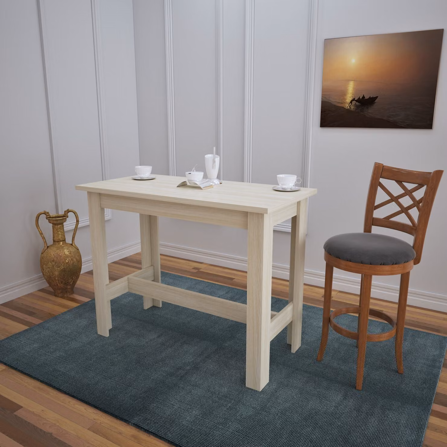 Skye Decor, Barra - Oak, Tavoli da pranzo, Rovere, Pannello melaminico, 120 x 93 x 60 cm