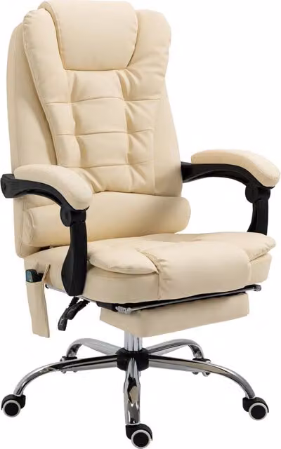 Sedia da Ufficio Ergonomica Regolabile ¨C Minimal ¨C Crema 65x160x104 cm