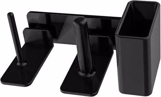 Organizzatore per portabicchieri Famanu - Salvaspazio, impilabile, montaggio laterale - 23x12 cm - Nero