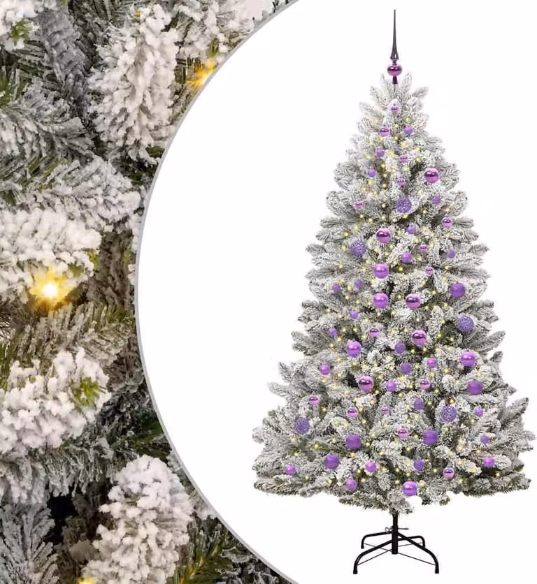 Albero di Natale artificiale con 300 LED Verde e Bianco 180 cm