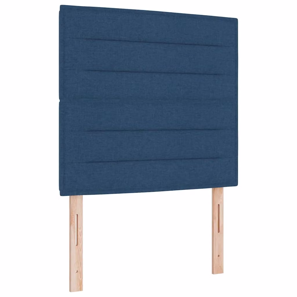 Letto moderno vidaXL con molle a sacchetto, strisce LED blu sotto il letto e porta USB, rivestimento in tessuto blu, L/P/H: 120 x 200 x 33 cm – 2