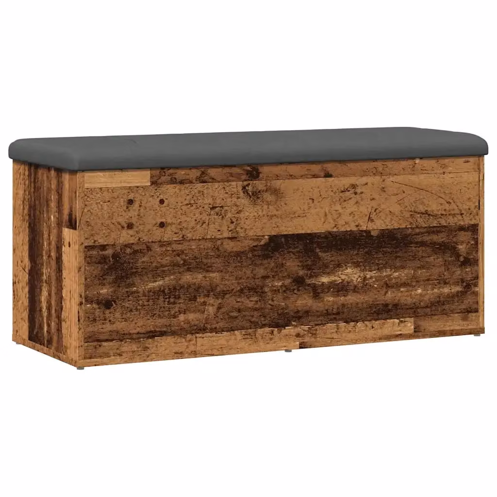Panca portaoggetti vidaXL in legno antico con tessuto marrone o grigio L: 102 cm, P: 42 cm, H: 45 cm – 2