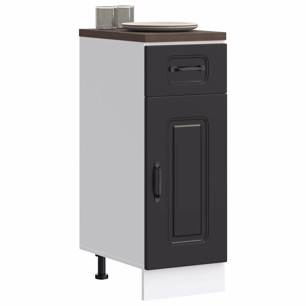 Base da cucina moderna vidaXL Kalmar in legno nero opaco L: 46 cm, P: 30 cm, H: 81,5 cm