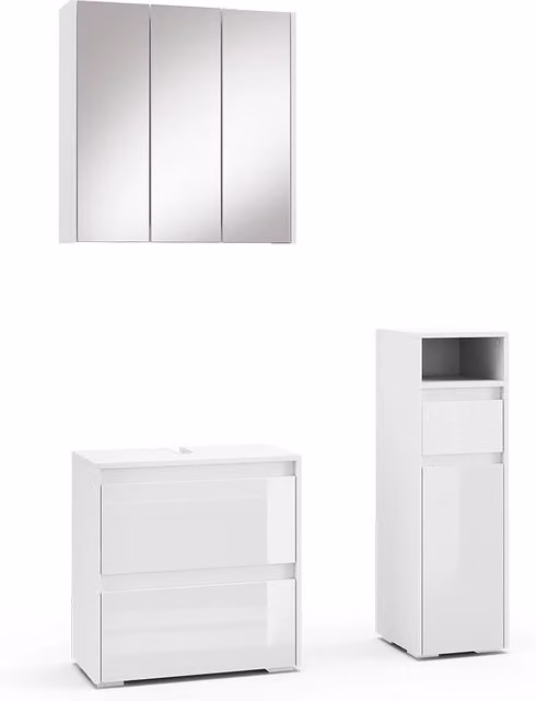 Set di mobili da bagno Majest Bianco lucido 3 pezzi Vicco