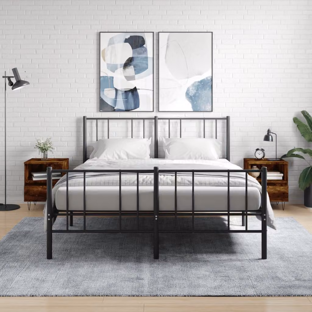 Set di 2 comodini sospesi vidaXL in legno color marrone per camera da letto L/P/H: 40 x 35 x 50 cm