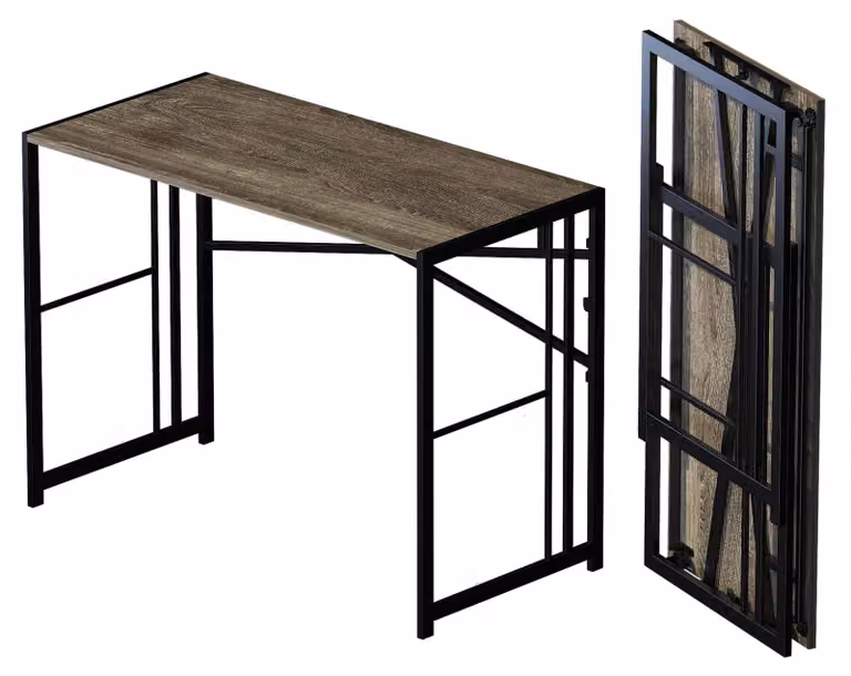 Scrivania pieghevole, finitura effetto legno noce nero, 102 cm, ideale per l'ufficio domestico