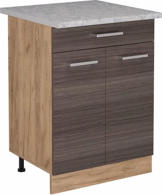 Mobiletto base per cucina R-Line Grigio nobile/Rovere dorato 60 cm PL Marmo Vicco