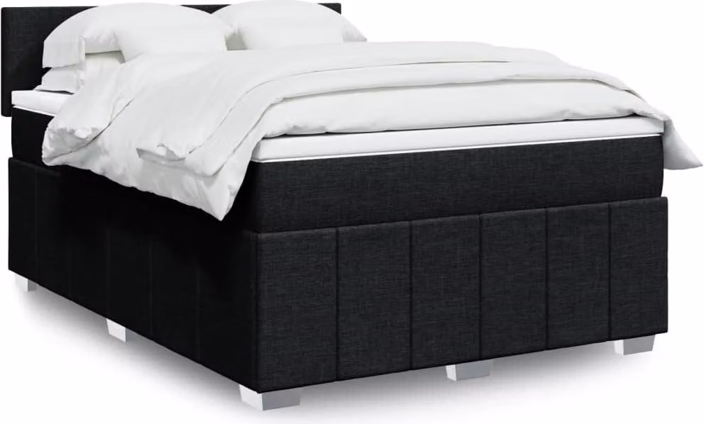 Maison Exclusive - Giroletto a Molle con Materasso Nero 140x200 cm in Tessuto