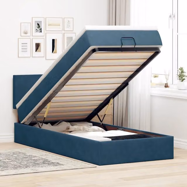 Struttura Letto Pouf con Materasso 80x200 cm Velluto 3311667