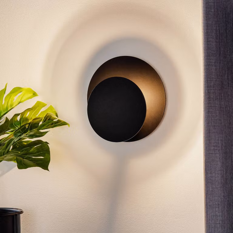 Applique da parete Circle EMIBIG LIGHTING, dimmerabile, Nero, Soggiorno / Sala da pranzo, Metallo, Moderno, Applique