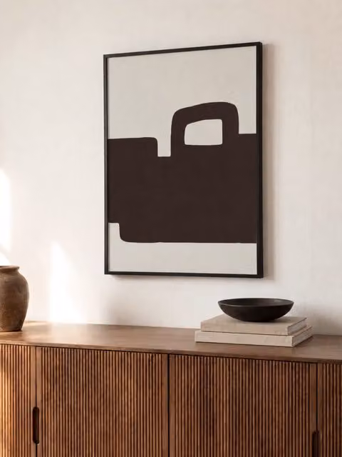 Quadro astratto Opposite Kenay Home bianco e nero L: 50 cm x H: 70 cm – 1